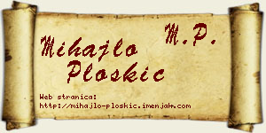 Mihajlo Ploskić vizit kartica